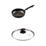  【セット買い】【Amazon.co.jp 限定】和平フレイズ クックデリー ダイヤモンドコート フライパン 24cm IH対応 AMB-1577 + ガラス蓋 24cm 全面物理強化 蒸気口付 AME-7190