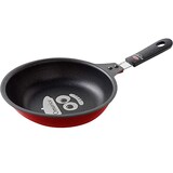  アーネスト オムレツが作りやすい フライパン 【老舗洋食店キチキチ監修】 IHふわとろオムレツ用フライパン オムちゃん たまご型の形状で先端に卵を集めやすい 先端が長く深く返しやすい 盛り付けやすい レッド レシピ付き A-77663