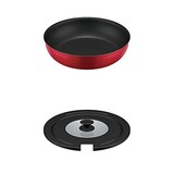  【セット買い】サーモス デュラブルシリーズ 取っ手のとれるフライパン 26cm レッド IH対応 KVA-026 R + 取っ手のとれるフライパン専用フタ 26/28cm対応 KLE-001 BK