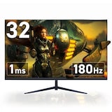  アイリスプラザ ゲーミングモニター 180Hz 32インチ HDMIx1 D-Portx1 DVIx1 スピーカー内蔵 FHD 1920×1080 VAパネル 180Hz 応答速度1ms 非光沢 ブルーライト軽減 VESA対応 NB-IGM32B