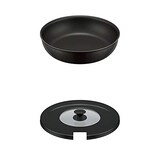  【セット買い】サーモス デュラブルシリーズ 取っ手のとれるフライパン 24cm ブラック IH対応 KVA-024 BK + 取っ手のとれるフライパン専用フタ 20/24cm対応 KLA-001 BK