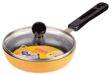  パール金属 目玉焼き ミニ フライパン 14cm ガラス蓋付 ガス火専用 テフロン セレクト マーブル メイクランチ イエロー HB-211