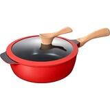  和平フレイズ(Wahei freiz) 煮物・茹で物にも使える フライパン 24cm レッド IH・ガス対応 オリジナルレシピ付 ぱんでぱん MB-1769