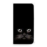  mitas ALCATELONETOUCH IDOL2S ケース 手帳型 ベルトなし ネコ ねこ 猫 2 ブラック (310) NB-0159-BK/IDOL2S