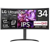  LG モニター ディスプレイ 34WQ75C-B 34インチ/曲面型ウルトラワイド(3440×1440)/IPS アンチグレア/HDR/LAN端子/KVMスイッチ/HDMI×2,DisplayPort×1/フリッカーセーフ、ブルーライト低減 /3年安心・無輝点保証