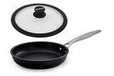  Barazzoni(バラゾーニ) シリコンエッジ耐熱強化ガラス蓋付き IH対応 フライパン 32cm BLACK TITAN 85560603298-SL