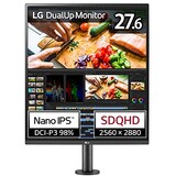  LG デュアルアップ モニター 28MQ780-B 27.6インチ/アスペクト比 16:18 SDQHD(2560×2880)/Nano IPS 非光沢/DCI-P3 98%/USB Type-C、HDMI×2、DisplayPort/スピーカー搭載/高さ調節、スイベル、ピボット