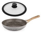  Barazzoni(バラゾーニ) シリコンエッジ耐熱強化ガラス蓋付き IH対応 フライパン 32cm Gran Sasso Extra Eco Legno 85510603235-SL