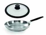  Barazzoni(バラゾーニ) シリコンエッジ耐熱強化ガラス蓋付き IH対応 フライパン 24cm 33-CARATI INOX 301106024-SL