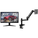  Acer ゲーミングモニター SigmaLine 21.5インチ KG221QAbmix 1ms(GTG) 75Hz TN FPS向き フルHD FreeSync HDMI スピーカー内蔵 ブルーライト軽減【Amazon Basicsモニターアームバンドルセット】