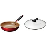  エバークック 炒め鍋 28㎝ オール熱源対応(IH対応) evercookα(エバークック アルファ) ワインレッド 2年保証 ドウシシャ & エバークック 蓋 28cm ガラスふた【セット買い】