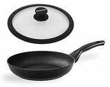  Barazzoni(バラゾーニ) シリコンエッジ耐熱強化ガラス蓋付き IH対応 フライパン 24cm Dolomitica Extra Black 85510602493-SL