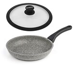  Barazzoni(バラゾーニ) シリコンエッジ耐熱強化ガラス蓋付き IH対応 フライパン 24cm MONOLITICA INDUCTION 85510602489-SL