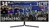  JAPANNEXT 34インチ ゲーミングモニター 144Hz 1ms UWQHD 3440x1440解像度 VA パネル ディスプレイ (HDMI/DisplayPort/ブルーライトカット / 視野角178°) JN-VCG34144UWQHDR