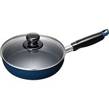  和平フレイズ お手入れ簡単 フライパン18cm ブルー ふっ素樹脂加工 IH・ガス対応 ガラス蓋付 スティージー2 MB-2373