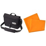  【セット買い】 OUTDOOR PRODUCTS(アウトドアプロダクツ) カメラバッグ カメラショルダーバッグ05 小型一眼レフ用カメラ用 ブラック 2ODCSB05BK + KA-37 シリコンクロス M (オレンジ)