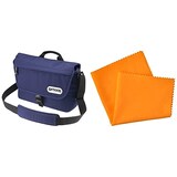  【セット買い】 OUTDOOR PRODUCTS(アウトドアプロダクツ) カメラバッグ カメラショルダーバッグ05 小型一眼レフ用カメラ用 ネイビー 2ODCSB05NV + KA-37 シリコンクロス M (オレンジ)