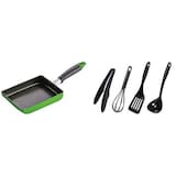  【セット買い】 パール金属 卵焼き フライパン IH対応 玉子焼き器 フッ素加工 フォア H-1862 + 日本製 ナイロンキッチンツール 4点 セット