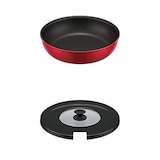  【セット買い】サーモス デュラブルシリーズ 取っ手のとれるフライパン 24cm レッド IH対応 KVA-024 R + 取っ手のとれるフライパン専用フタ 20/24cm対応 KLA-001 BK
