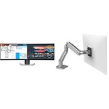  Dell 曲面モニター 49インチ U4919DW(3年間無輝点交換付/広視野角/DualQHD/IPS非光沢/ブルーライト軽減/フリッカーフリー/USB Type-C,DP,HDMIx2/高さ調整) & エルゴトロン HX デスクモニターアーム アルミニウム 49インチ(9.1~19.1kg)まで対応 45-475-026 セット