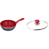  ダイレクトテレショップ フライパン レッド 直径24cm IH対応 油いらず 焦げ付きにくい & 付属品・アクセサリ レッド 直径24cm フレーバーストーン、IH対応、油いらず、ヘルシー【セット買い】