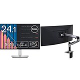  Dell USB-Cハブモニター 24.1インチ U2421E(3年間無輝点交換/フレームレス/USB-C/LANポート(RJ45)/WUXGA/IPS非光沢/USB-C,DP,HDMI/高さ調整,回転/ドック機能搭載) & エルゴトロン LX デスクマウント モニターアーム 45-241-026 セット