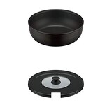  【セット買い】サーモス デュラブルシリーズ 取っ手のとれる炒め鍋 24cm ブラック IH対応 KVA-024D BK + 取っ手のとれるフライパン専用フタ 20/24cm対応 KLA-001 BK