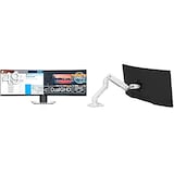 Dell 曲面モニター 49インチ U4919DW(3年間無輝点交換付/広視野角/DualQHD/IPS非光沢/ブルーライト軽減/フリッカーフリー/USB Type-C,DP,HDMIx2/高さ調整) & エルゴトロン HX デスクモニターアーム ホワイト 49インチ(9.1~19.1kg)まで対応 45-475-216 セット