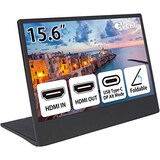  GeChic モバイルモニター On-Lap M505E 15.6インチ フルHD(1920x1080)液晶 USB Type-C/HDMI ハイブリッド映像入力 HDMI出力 IPS液晶 ブルーライト軽減 在宅ワーク用