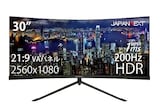 JAPANNEXT 30インチ ゲーミングモニター 200Hz 1ms WFHD 2560x1080解像度 VA パネル ディスプレイ (HDMI/DisplayPort/ブルーライトカット / 視野角178°) JN-VCG30202WFHDR