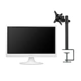  グリーンハウス 液晶ディスプレイ 21.5型 GH-LCW22A-WH & 液晶ディスプレイアーム 2軸 クランプ式 GH-AMC02セットモデル ホワイト GH-LCW22A-WH-A2