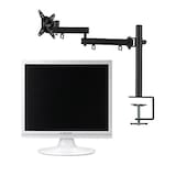  グリーンハウス 17型 液晶ディスプレイ GH-LCS17C-WH & 液晶ディスプレイアーム 4軸 クランプ式 GH-AMC03セットモデル ホワイト GH-LCS17C-WH-A3