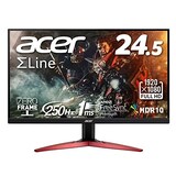  日本エイサー Acer ゲーミングモニター 24.5インチ VA 非光沢 フルHD 1ms 240Hz HDMI (250Hz DisplayPort/オーバークロック) AMD FreeSync™ Premium HDR 10 スピーカー内蔵 ヘッドホン端子 VESAマウント対応 チルト KG251QZbmiipx