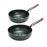  アイセン【IH対応】 ダイヤモンドコーティング 炒め鍋(24cm,28cm)2点セット