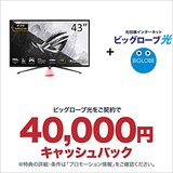  ビッグローブ光 エントリーパッケージ + ASUS ゲーミングモニター ROG Strix XG43UQ 43インチ/4K/144Hz/HDMI 2.1,DP/IPS/1ms/DisplayHDR 1000/DSC/PS5/DCI-P3 90%/国内正規品