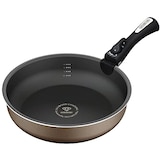  アイリスオーヤマ フライパン 28cm 単品 PDCI-S28 チェスナットブラウン ディープラスシリーズ + マルチハンドル 専用取っ手 ブラック CQP-H3