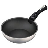  アイリスオーヤマ 深型フライパン 炒め鍋 25cm DG-S25W シルバー ダイヤモンドグレイス + マルチハンドル 専用取っ手 ブラック CQP-H3