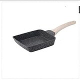  15cm IH・ガス火対応 卵焼き器 マーブルコート スルスルすべる くっつくことがなく 手入れ簡単 超軽量 卵焼き器 ガス火専用 (ブラック)