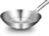  中華鍋 铁锅 鉄鍋 鉄製フライパン 中華鍋 ih ステンレス鋼 1.8mm 厚い 中国の手作りwok pan 従来の焦げ付き防止 ガス鍋炊飯器 鍋料理 铸铁锅 家庭用 業務用 (32cm)