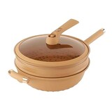  粘土低圧力鍋 天然の粘着しない土鍋で作るおいしい炒め物焼き物フライパン32cm