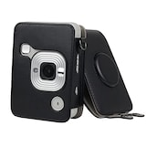  instax mini liplay ケース FUJIFILM チェキ 保護カバー 富士フイルム チェキ カバー チェキフィルム 全面保護 傷つけ防止 ショルダーストラップ付き PUレザー 携帯便利 取り出し簡単 磁気スナップ付き (ブラック)