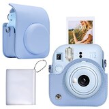  【Aenllosi 専用収納ケース】互換品 FUJIFILM チェキ instax mini 12 / 11 インスタントカメラ INS MINI 12 ショルダーストラップ付き パステルブルー（ケースのみ）