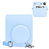  kinokoo instax mini 12 ケース、Fujifilm チェキ INSTAX mini 12 カメラケース チェキケース マグネットで開け ショルダーストラップ付(Blue)