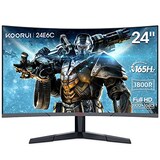  KOORUI ゲーミングモニター 24インチモニター フルHD 165Hz 湾曲/カーブ型 PCモニター 液晶ディスプレイ FreeSync G-SYNC互換 DPx1/HDMIx2/ブルーライトカート/VESA対応/ゲームモード（FPS/RPG）/傾き調節 スピーカーなし
