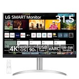  LG スマートモニター / 32SQ730S-W 31.5インチ/作業効率アップ、ビジネス、映画、VOD視聴/ 4K / webOS22搭載 / VA/アンチグレア/AirPlay 2 /チルト、高さ調整対応/USB Type-C､eARC対応HDMI / 3年安心・無輝点保証