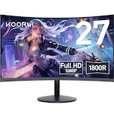  KOORUI モニター 27インチ 75Hz 5ms 曲面 モニター VAパネル 湾曲/カーブ型 ゲーミングモニター (フルHD/sRGB/1800R 曲面/HDMI/VGA/傾き調整/スピーカーなし) 27N5C
