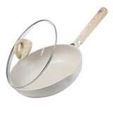  CAROTE カローテ フライパン 蓋付き 28cm ih対応 PFOA PFOS フリー マーブルコート ツルツルすべる くっつきにくい 洗いやすい 目玉焼き オムレツ オール熱源対応 一年保証 グレージュ Cosyシリーズ