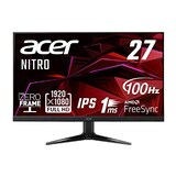  日本エイサー 【Amazon.co.jp限定】Acer ゲーミングモニター Nitro QG271Ebmiix 27インチ IPS 非光沢 フルHD 100Hz 1ms(VRB) PC/PS4/Switch向き HDMI ミニD-Sub15 VESAマウント対応 スピーカー内蔵 ヘッドホン端子 AMD FreeSync