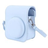  Instax Mini 12用カメラケース、調節可能なショルダーストラップ付きPUレザーカメラケース、Fujifilm Instax Mini 12用カメラ保護ケースカメラバッグ (青)