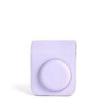  【KOOLRIVER】instax mini 12用 ケース カバー ショルダーストラップ付き PUレザー レディース 肩掛け カメラバッグ カメラケース 富士 FUJIFILM用 チェキケース インスタックスミニ12 チェキ ソフトケース 長さ調節可能(ライトパープル)
